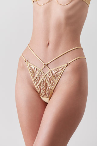 gold string pantie