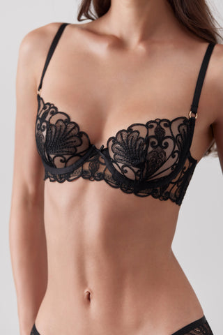 floral black bra