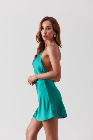 MALAK SHORT DRESS Emerald Green