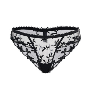 Black Embroidery Brazilian Brief - Bridal