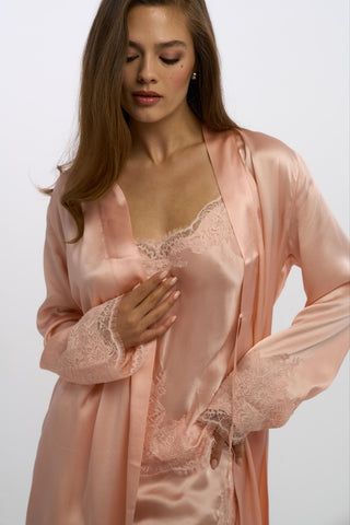 pink silk kimono