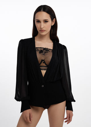 black flowy shirt 