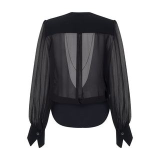 black blouse with skirt 