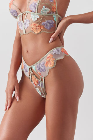floral pattern thong