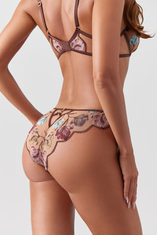brown floral pantie